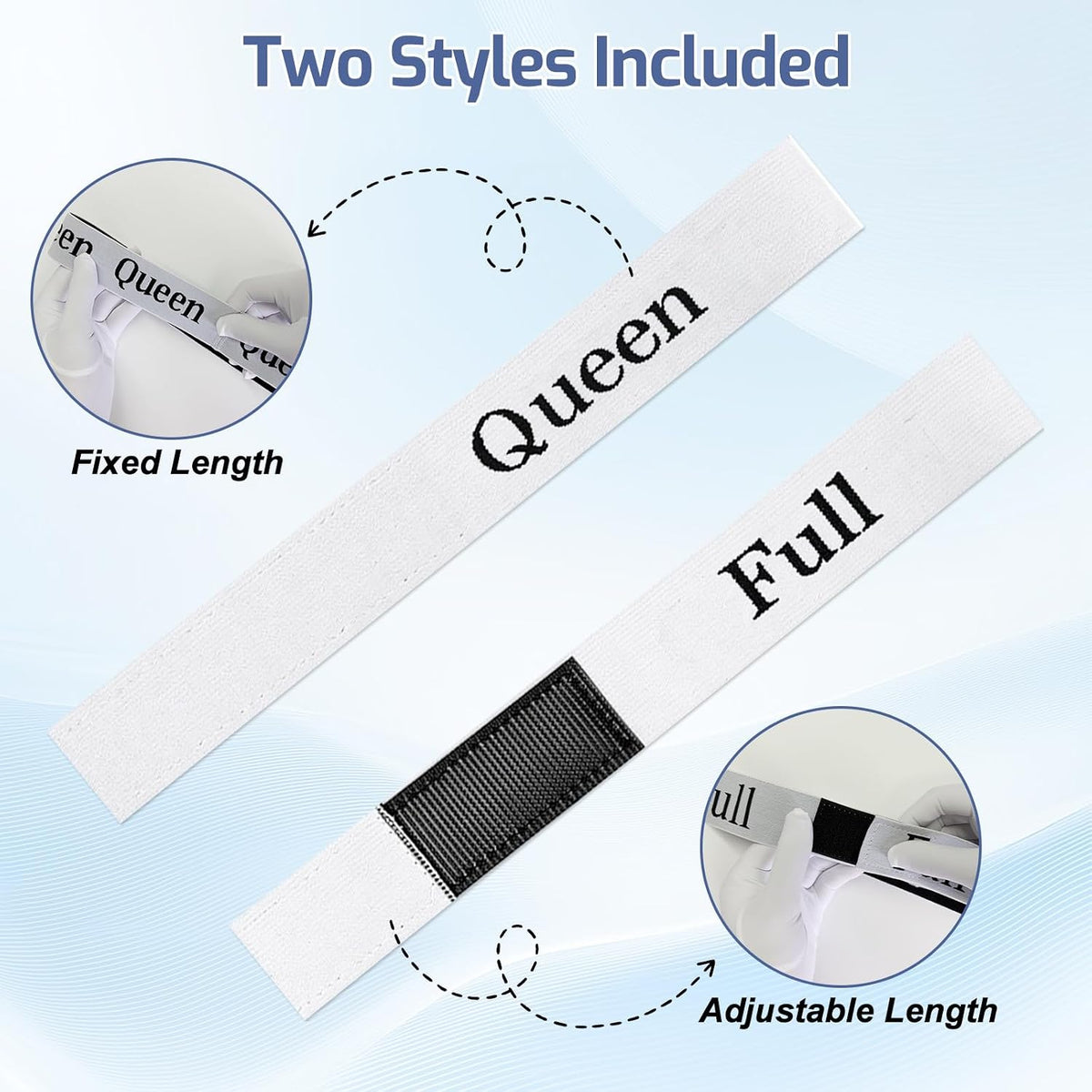 22 Pack Bed Sheet Organizer Bands, Elastic Bedding Bands Labels for Organizing Bed Sheets, Includes 6 Hook and Loop Adjustable Sheet Organizer Straps