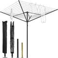 Nisorpa Outdoor Umbrella Drying Rack,12 Lines with 165 Feet Umbrella Clothesline Outdoor Dryer Clothes Line, 4 Arm Steel Frame Adjustable Height Retracting Collapsible Clothes Drying Rack for Backyard