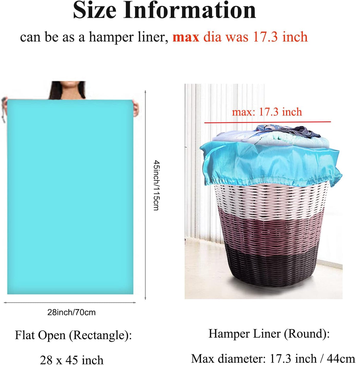 OTraki 2 Pack Extra Large Laundry Bag,Heavy Duty Laundry Bag Turquoise Blue