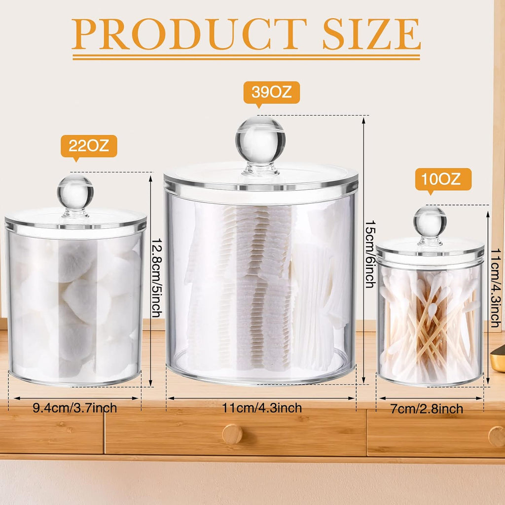Meanplan 9 Pack Clear Acrylic Apothecary Jars with Acrylic Spherical Lids
