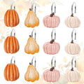 JarThenaAMCS 12 Pcs Fall Shower Curtain Hooks 4 Designs Pumpkin Curtain Rings Autumn Thanksgiving Decorative Hanger Hooks for Bedroom Bathroom Decor