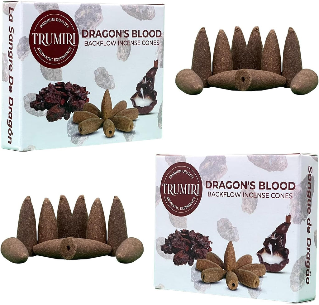Dragons Blood Backflow Incense Cones - Total 20 Incense Cones Waterfall - Dual Pack of 10 Incense Backflow Cones - Waterfall Incense Cones - Incense Waterfall Cones