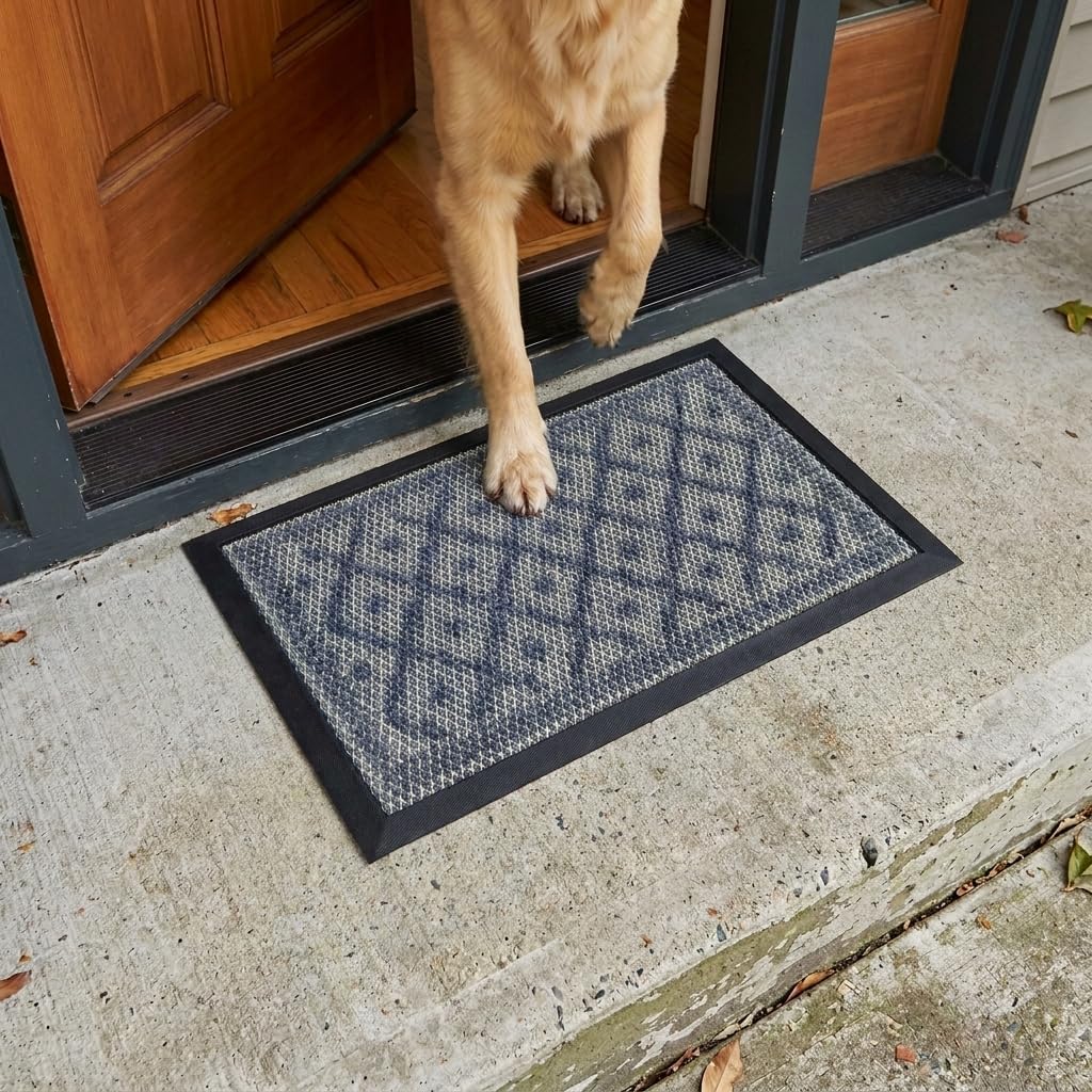 Muddy Mat® Meshy Mat® Door Mat Heavy-Duty Quick-Dry Floor Mat, Sand & Dirt Trapper for Indoor & Outdoor, Ideal for Entrance, Mudrooms,Patios & Garages,Low-Profile,Non-Slip,Washable– Tile 16"x24"x0.4"