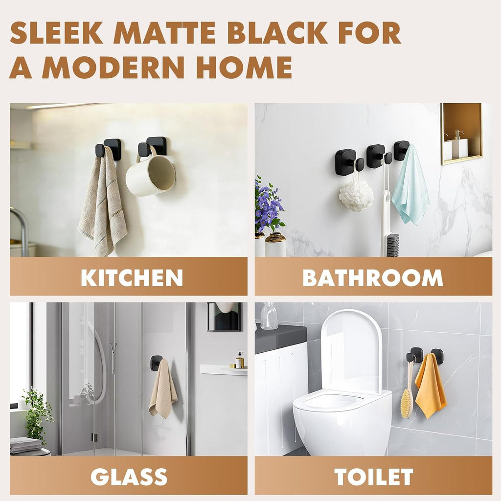 Suction Cup Hooks Steel for Bathroom, Heavy Duty, Waterproof, No Drill