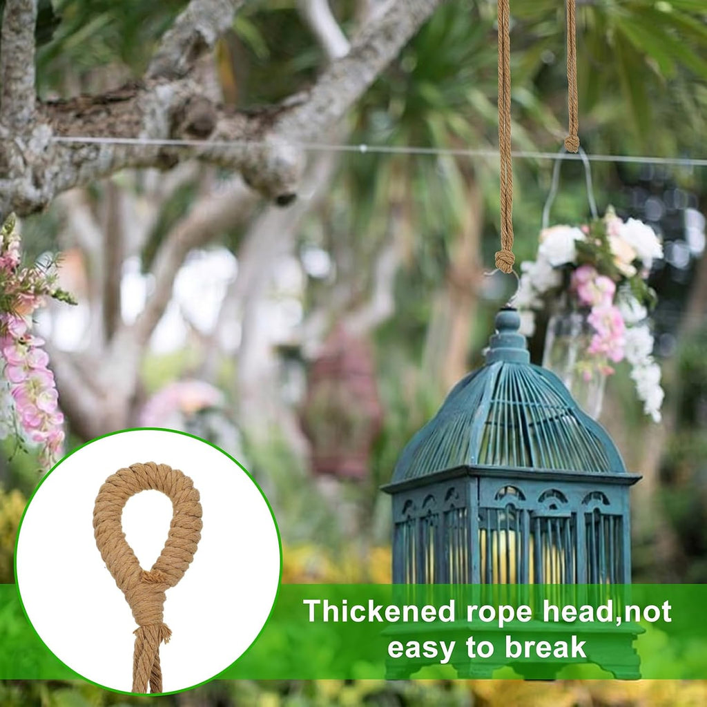 Styquenzer 4 Pcs Adjustable Macrame Plant Hanger Extenders Indoor Hanging Planter Connectable Hanging-Plant Extender Rope Plants Extenders for Baskets Outdoor Plant Decoration(Brown)
