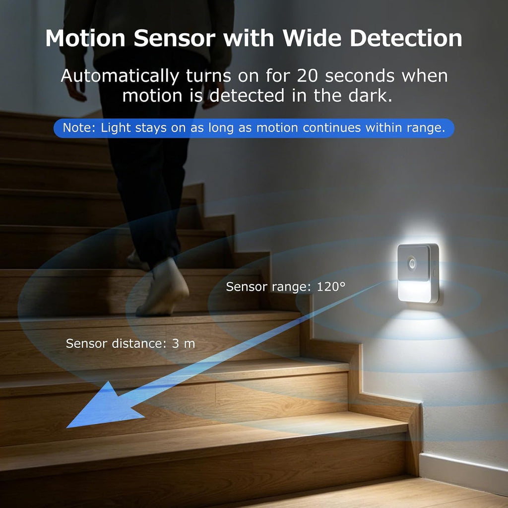 Backlit Cool White Rechargeable Motion Sensor LED Foot Light Auto On/Off