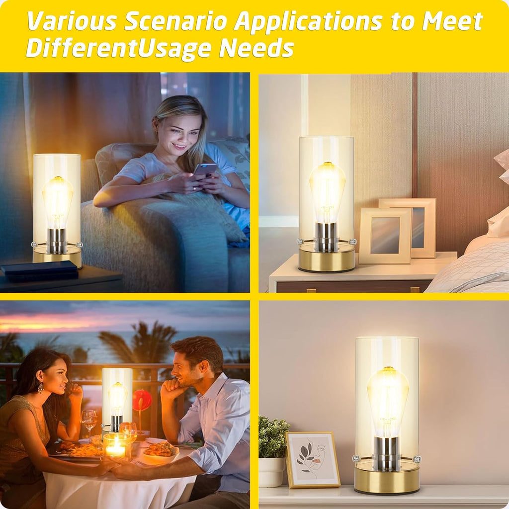 Table Lamp for Bedroom Living Room, Bedside Modern Nightstand Lamp