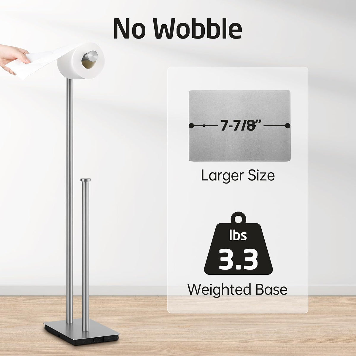 KES Freestanding Toilet Paper Holder Stand with Reserve