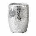 Escenzy Silver Bathroom Trash Can, Handmade Mosaic Glass 1.3 Gal / 5L | Decorative Waste Basket for Bathroom, Bedroom, Office | Luxury Silver Glitter Bathroom Decor | Glam Home Decor Gift