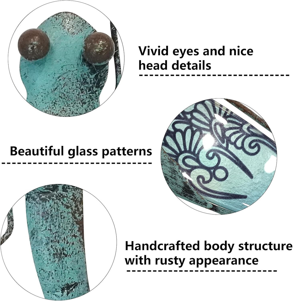 LIFFY Glass Metal Dragonfly Wall Decor Pair - Outdoor Wall Art for Garden and Home - Hanging Decor Gifts for Women, Light Blue