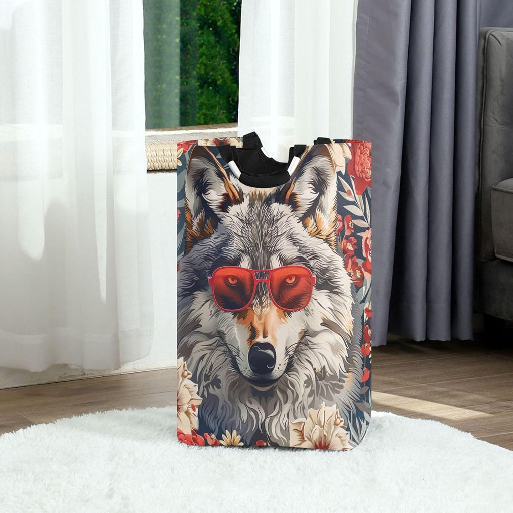 Nander Laundry Hamper Clothes Hamper Large Capacity Basket with Handles for Storage Clothes Toys in Bedroom, Bathroom, Foldable - Wolf