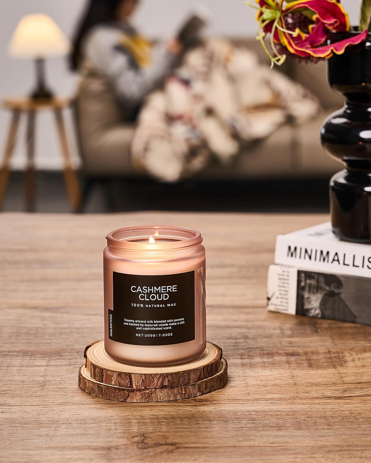 M&SENSE Cashmere Cloud Scented Candles for Home Cozy Winter Gifts Women
