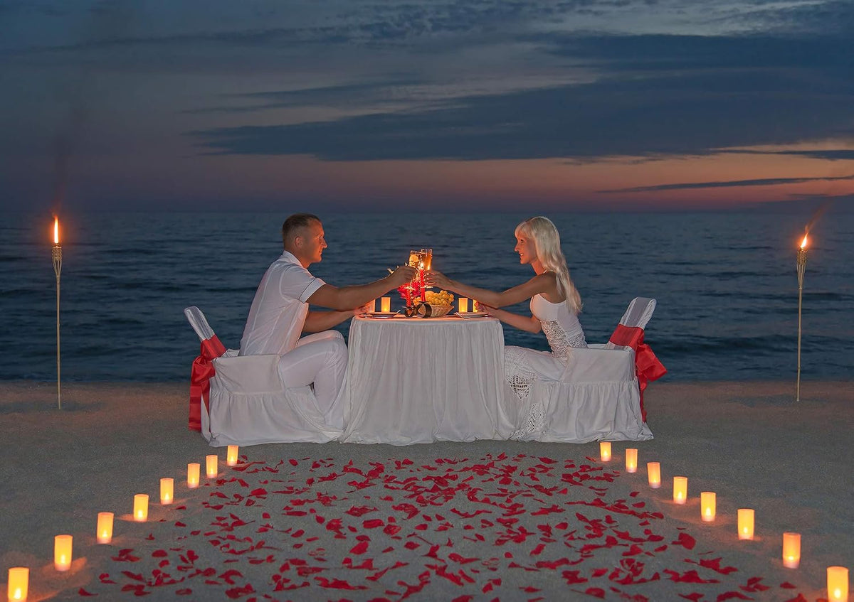 Esup Rechargeable Tea Lights Candles with Realistic Flame Effect for Decora