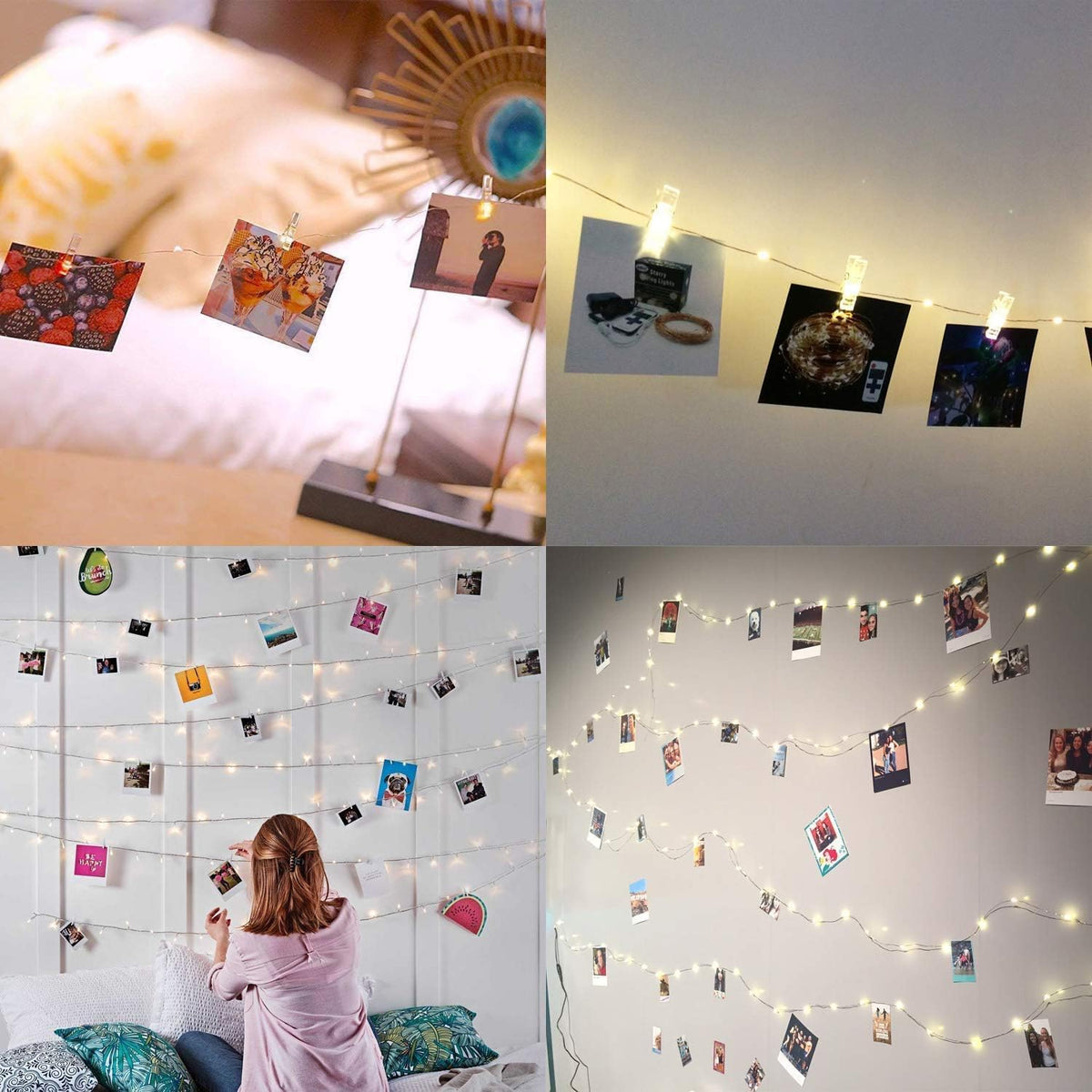 33Ft Photo Clip Fairy Lights with 50 Clips - LECLSTAR 100 LED String Lights for Hanging Pictures, USB Powered - Perfect Bedroom and Wedding Decor