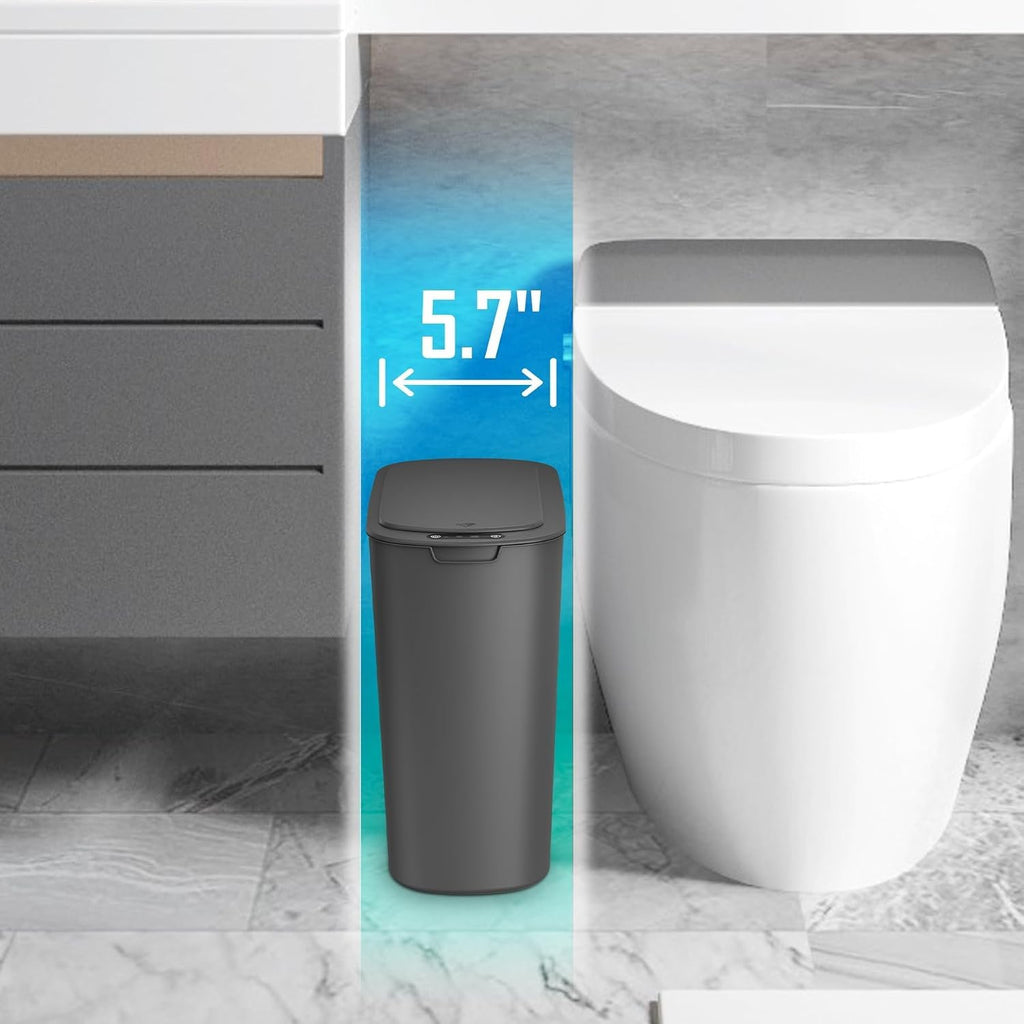 Cesun Automatic Small Bathroom Trash Can with Lid, 2.6 Gallon, Grey