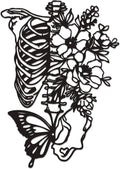 Rajukit Skull & Butterfly Wall Art, Gothic Decor