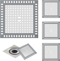 4 Pack Drain Hair Catcher, 4.8" Square Shower Drain Cover, 304 Stainless Steel Drain Strainer with Non-Slip Silicone Edge for Bathroom Floor Drain, Sink, Bathtub and Laundry