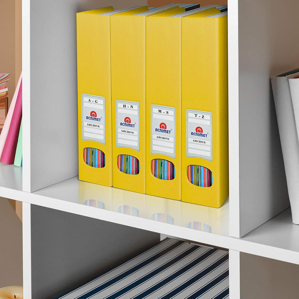 Acrimet Magazine File Holder, Vertical Desk Organizer, Yellow, 2 Pack