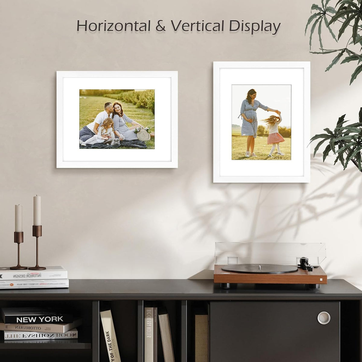 Golden State Art 11x14 White Picture Frame,Solid Wood&Real Glass,Mat 8x10