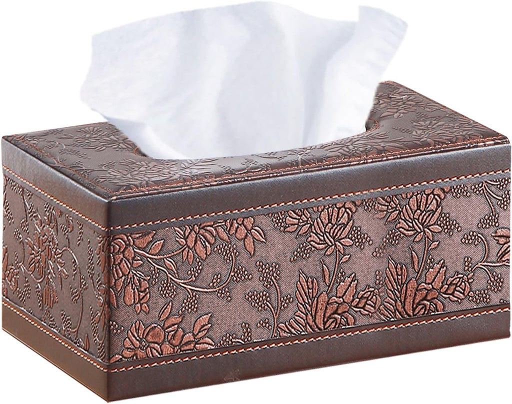Retro Tissue Box Cover Rectangle,Aesthetic Facial Tissue Cube Box Holder