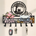 Personalized Metal Family Name Key and Mail Holder, Wall Mount Entryway Organizer with Hooks, Custom Key Rack for Kitchen, Bathroom, and Home Storage
