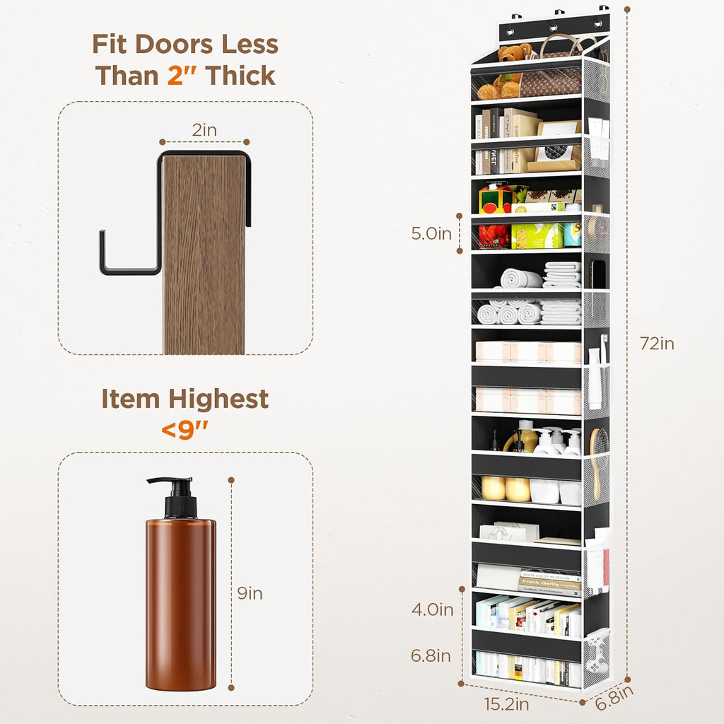 Mefirt Over The Door Organizer, 8 Shelf Door Hanging Organizers