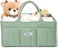 Quilted Diaper Caddy Organizer, Nursery Storage Basket with Dividers