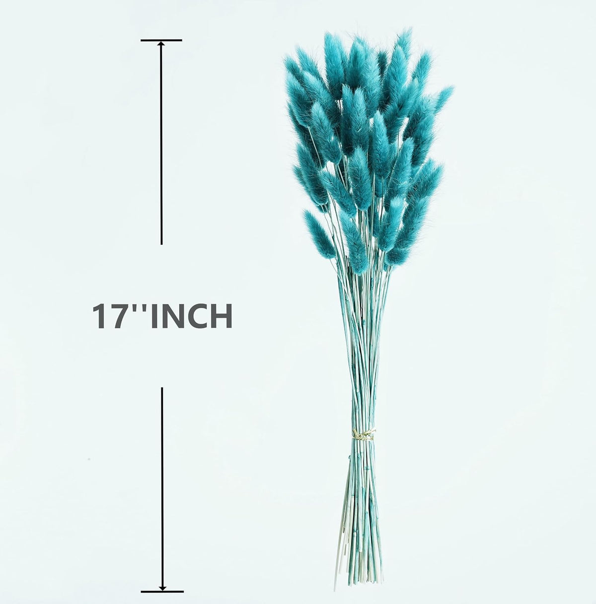 120 PCS Teal Dried Pampas Grass Decor, 17-inch Pompas Floral, Dry Flowers for Decoration, Pampas Grass in All, Bunny Tails Dried Flowers for Boho Wedding Decor