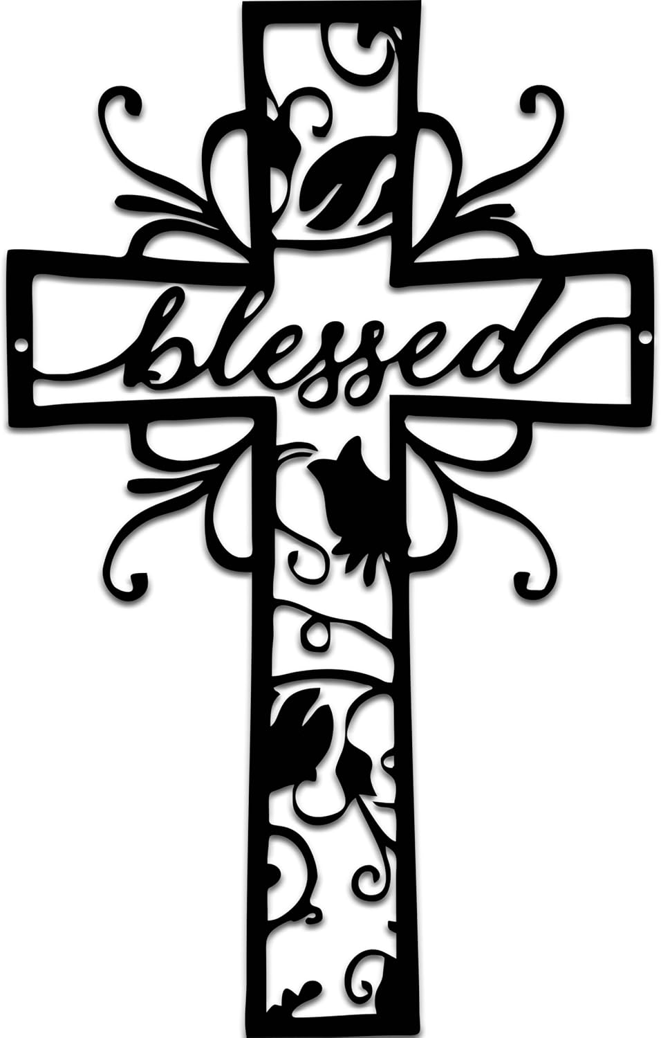 Rajukit Blessed Christian Metal Cross Wall Art for Home