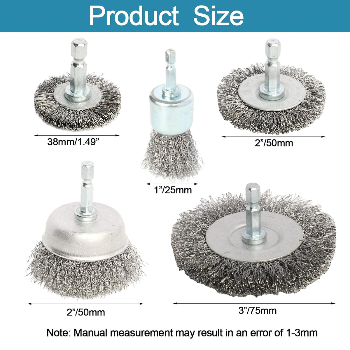 FPPO 12 Pack Carbon Steel Wire Wheel, Cup, Pen Brush Set with 1/4-Inch Hex Shank for Rust Removal, Corrosion and Scrub Surfaces