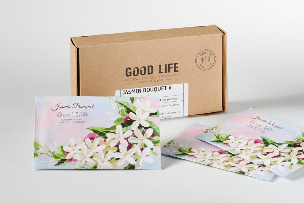 Good Life Jasmin Bouquet Scented Sachets | Designed in New Zealand | 12 Sachets