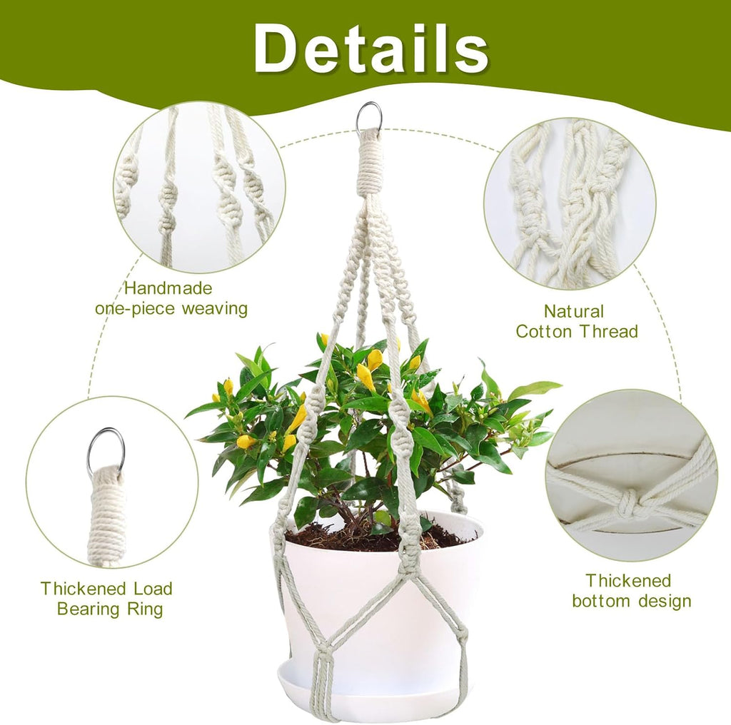 Macrame Plant Hangers, 20 inch Plant Hangers Indoor, Short No Tassels