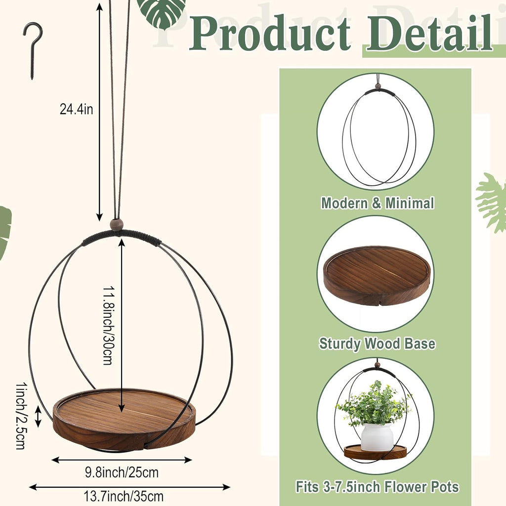 Threehoney 1 Pack 9.8'' Hanging Planter for Indoor Plants, Plant Hangers