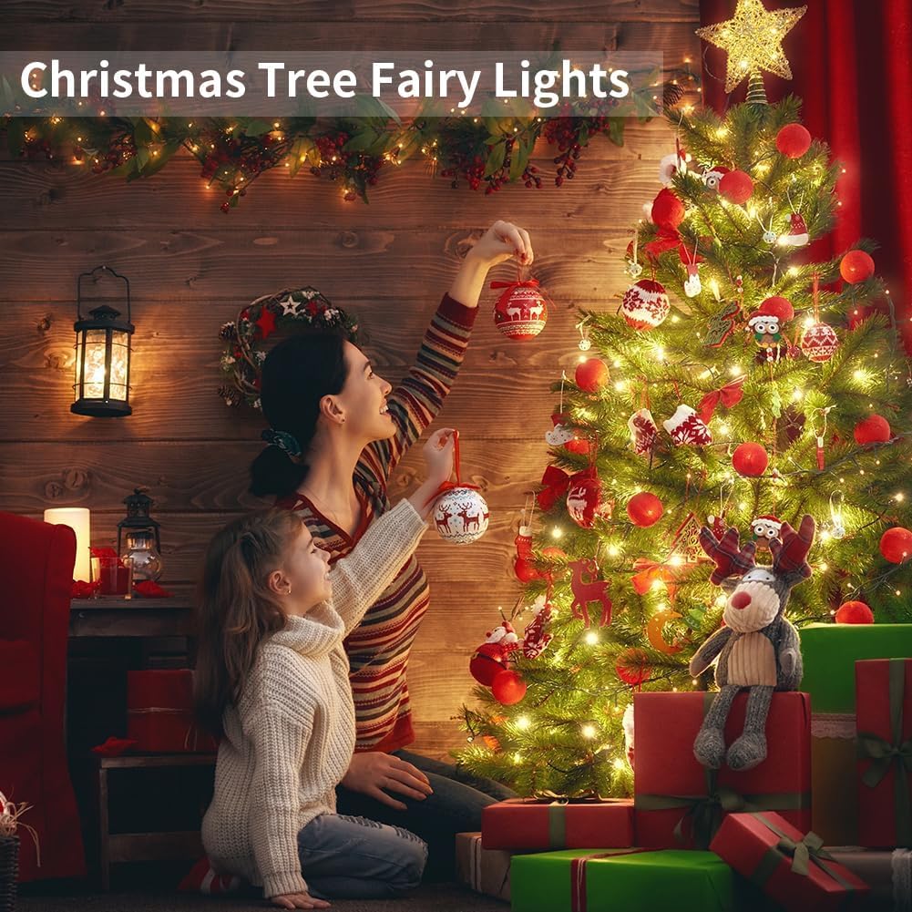 GDEALER 2 Pack 20 Ft 60 LED Fairy Lights, Battery-Operated, Warm White