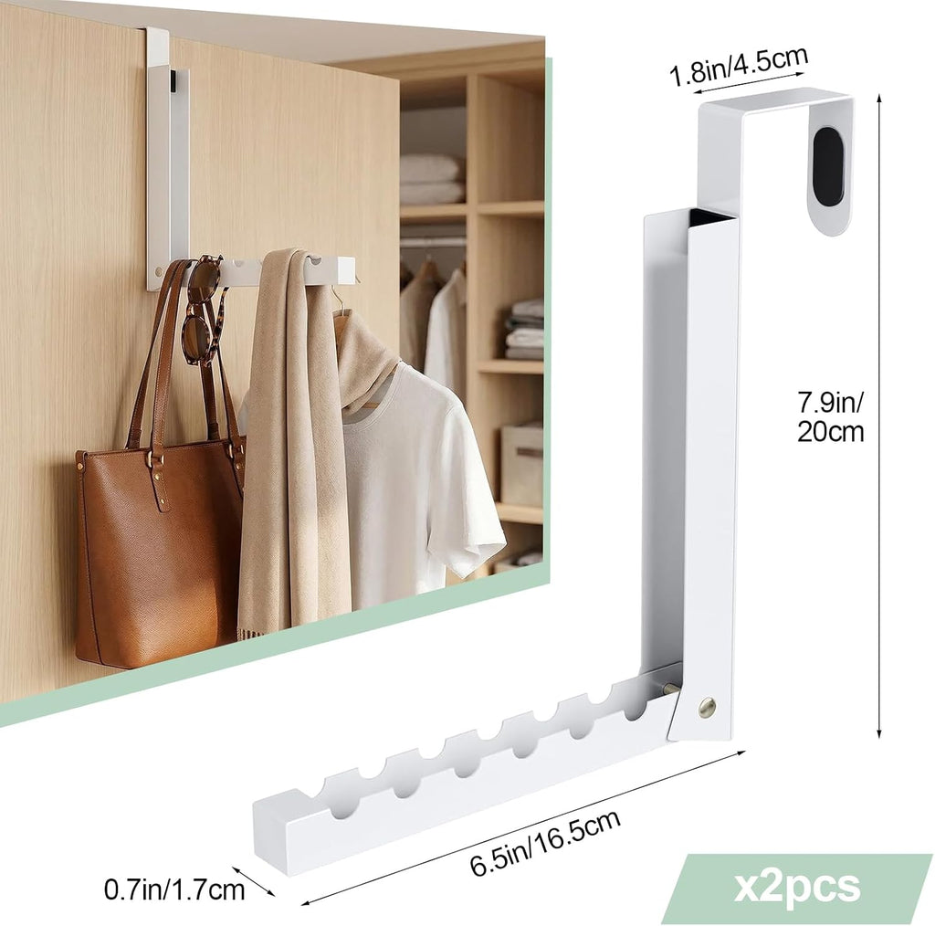 Over The Door Folding Clothes Drying Rack 2-Pack White, Heavy Duty Metal for Indoor Laundry Room Small Space