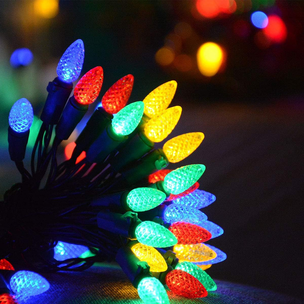 50 Counts Multi-Colored Led Christmas Lights, Battery Powered String Lights, Strawberry Shaped Fairy Lights for Christmas Wreath Garland Tree Decorations