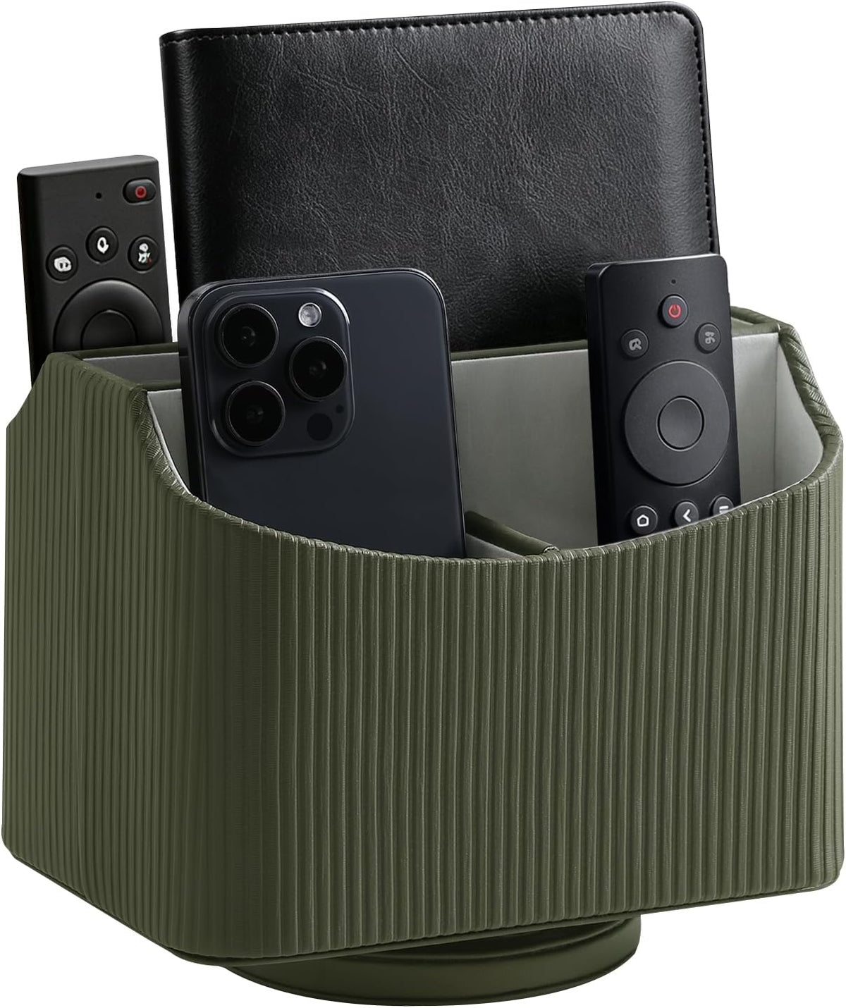 360° Rotating Desk Organizer, Lazy Susan Remote Control Holder, Green