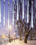 Christmas Lights Outdoor 10 Tubes White Meteor Shower Icicle Lights 240 LED