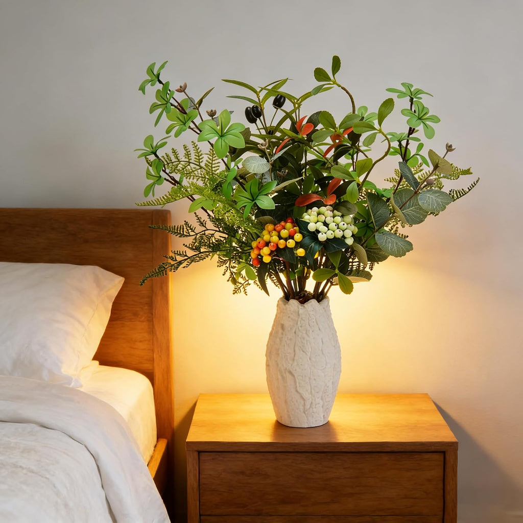 21“ Artificial Plant in White Ceramic Vase Fake Greenery Desk Home Decor