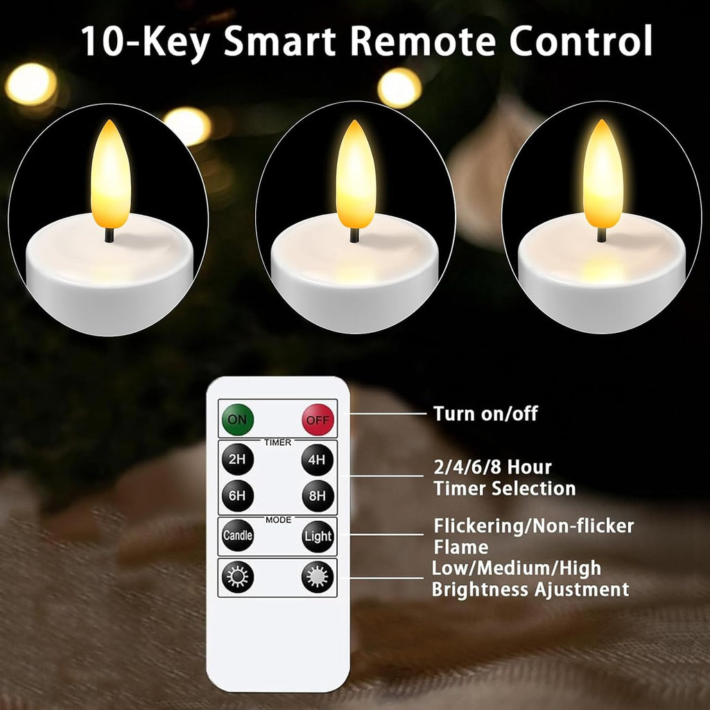 KSWING Flameless Tea Lights Candles with Remote Timer & Charging Station Base, 6PCS USB Rechargeable Battery Operated LED Tealight Candle Flickering Realistic for Home Christmas Wedding Decor,White