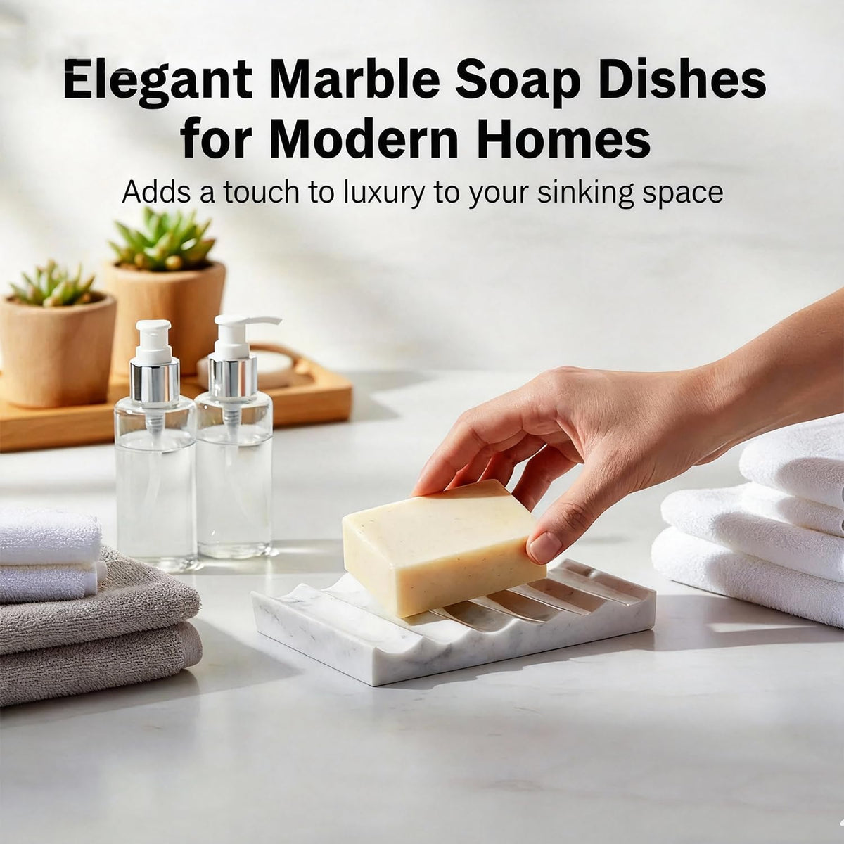 Real Luxurious Natural Marble Soap Dish for Shower,soap Dish for Bathroom,Non-Ceramic/Non-Resin Stone soap Tray（White）