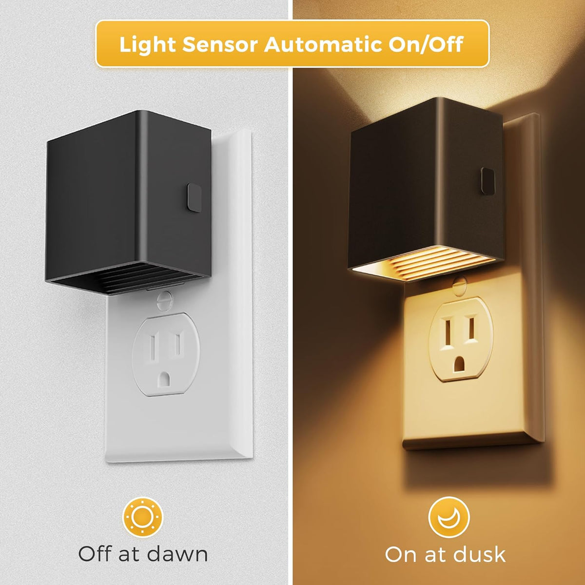 L LOHAS LED Night Light Plug into Wall, Dusk to Dawn Sensor, Dimmable