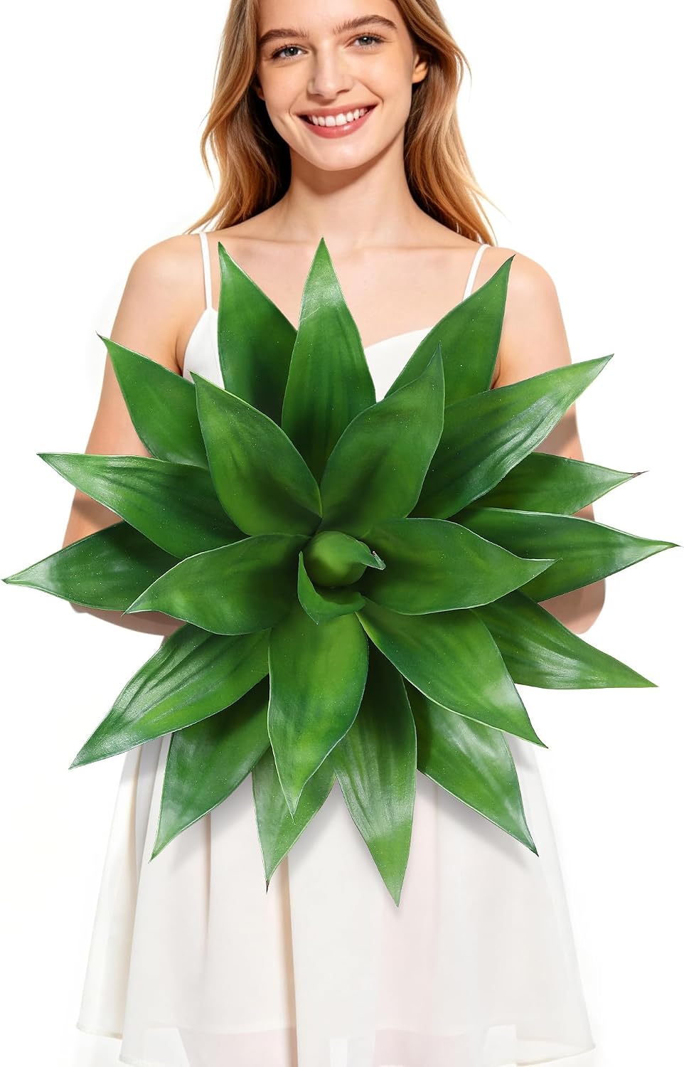 Wertuirk 22 Inch Artificial Agave Plant Outdoor UV Resistant, Green