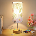 Dicoool Touch Bedside Table Lamp with USB - 3 Way Dimmable Floral Lamp for Bedroom Nightstand, Desk Lamp with Charging Station for Dorm, Living Room, Office, Kids Room, Small, 14in
