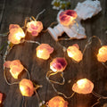 Natural Amethyst Crystal Color-Changing Fairy Lights, 10ft 30 LED with Remote Control. USB or Battery Operated, Decorative Geode String Lights for Bedroom, Christmas, and Spiritual Decor