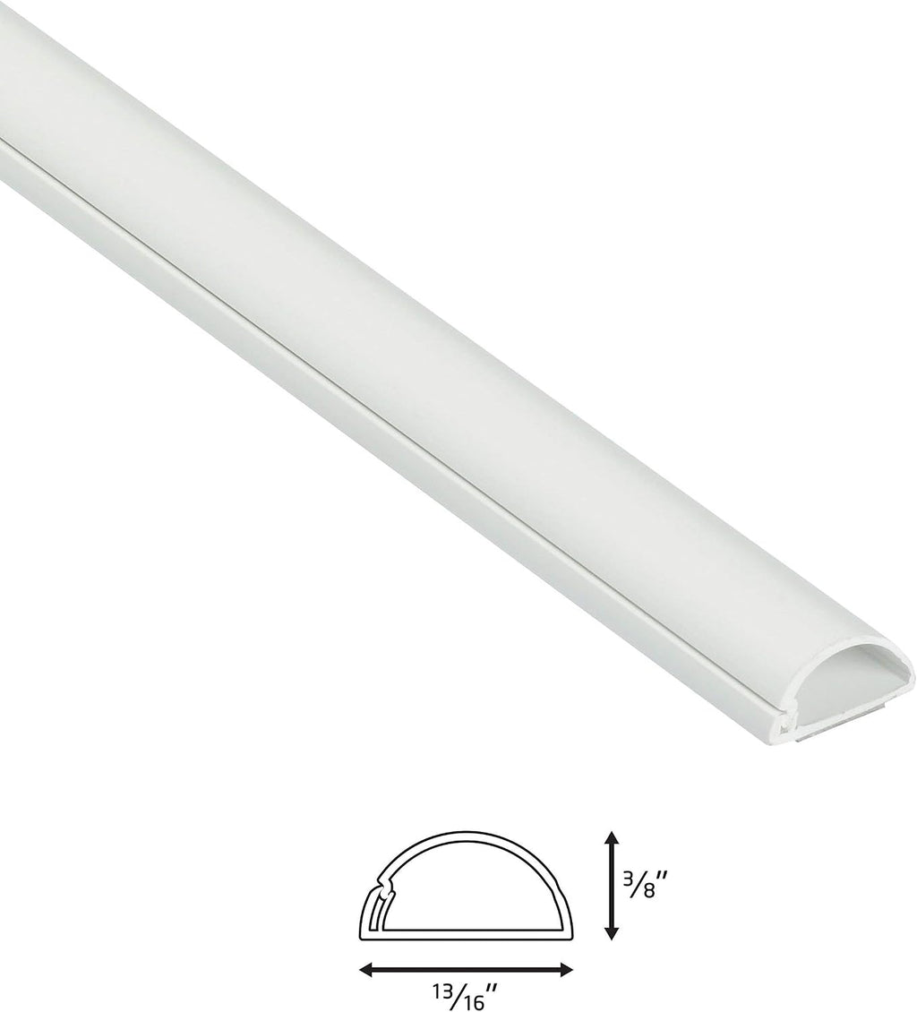D-Line Cable Management Box (Small) & Small Cable Raceway Length 0.78" (W) x 0.39" (H) x 39" Length - White