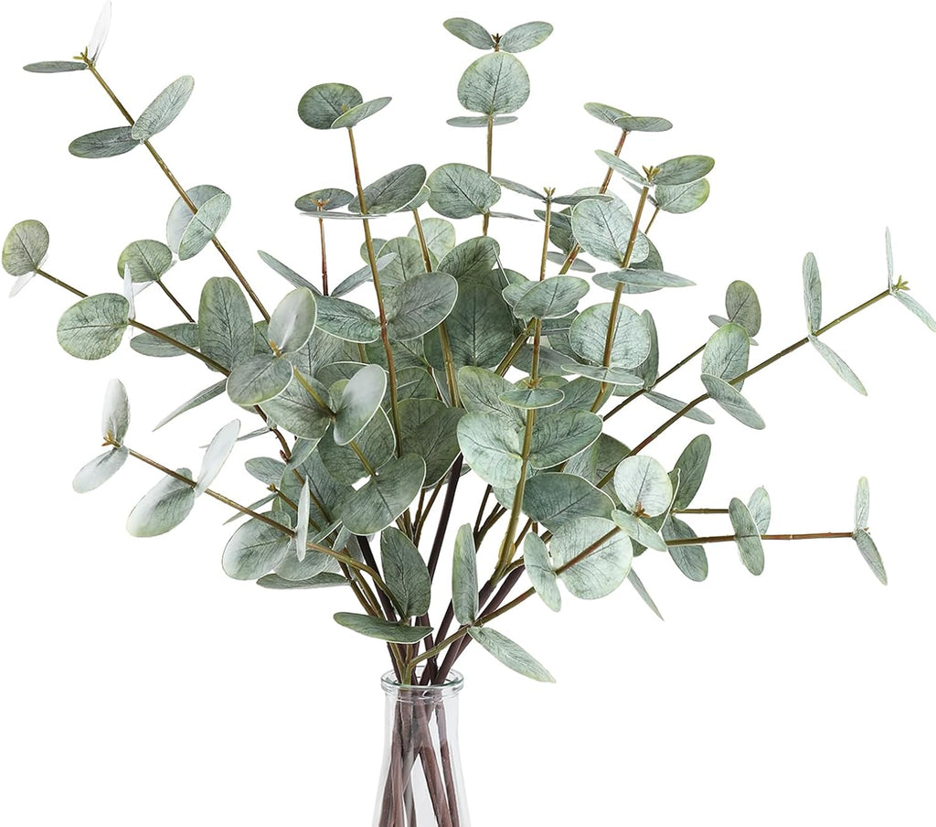 Coferset 6pcs Real Touch Artificial Eucalyptus Stems,Sage Green