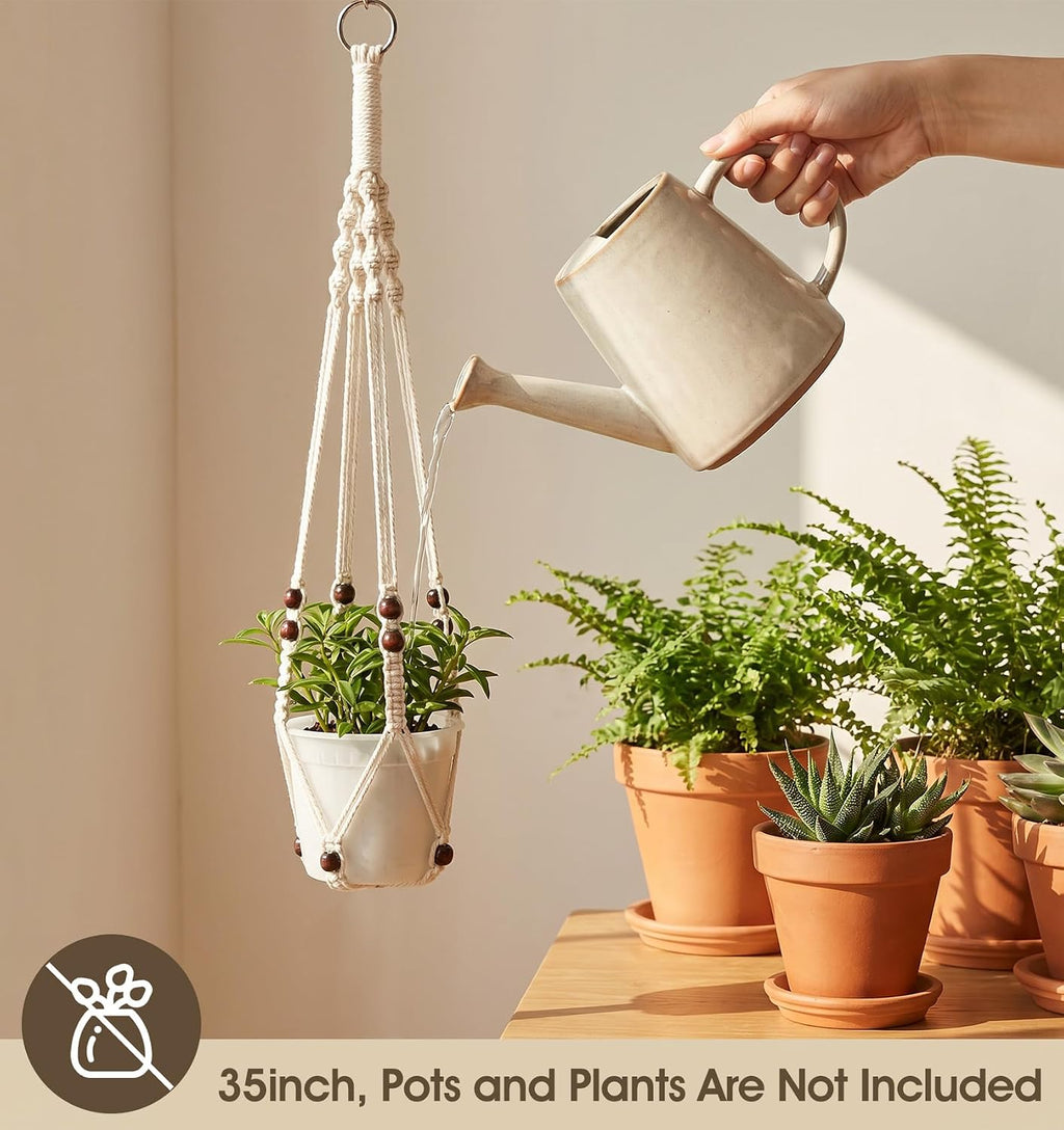Macrame Plant Hangers Indoor, Macrame Plant Hanger Large Weather Resistant