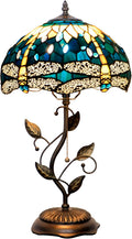 Tiffany Style Yellow Dragonfly Stained Glass Table Lamp 19 Inch