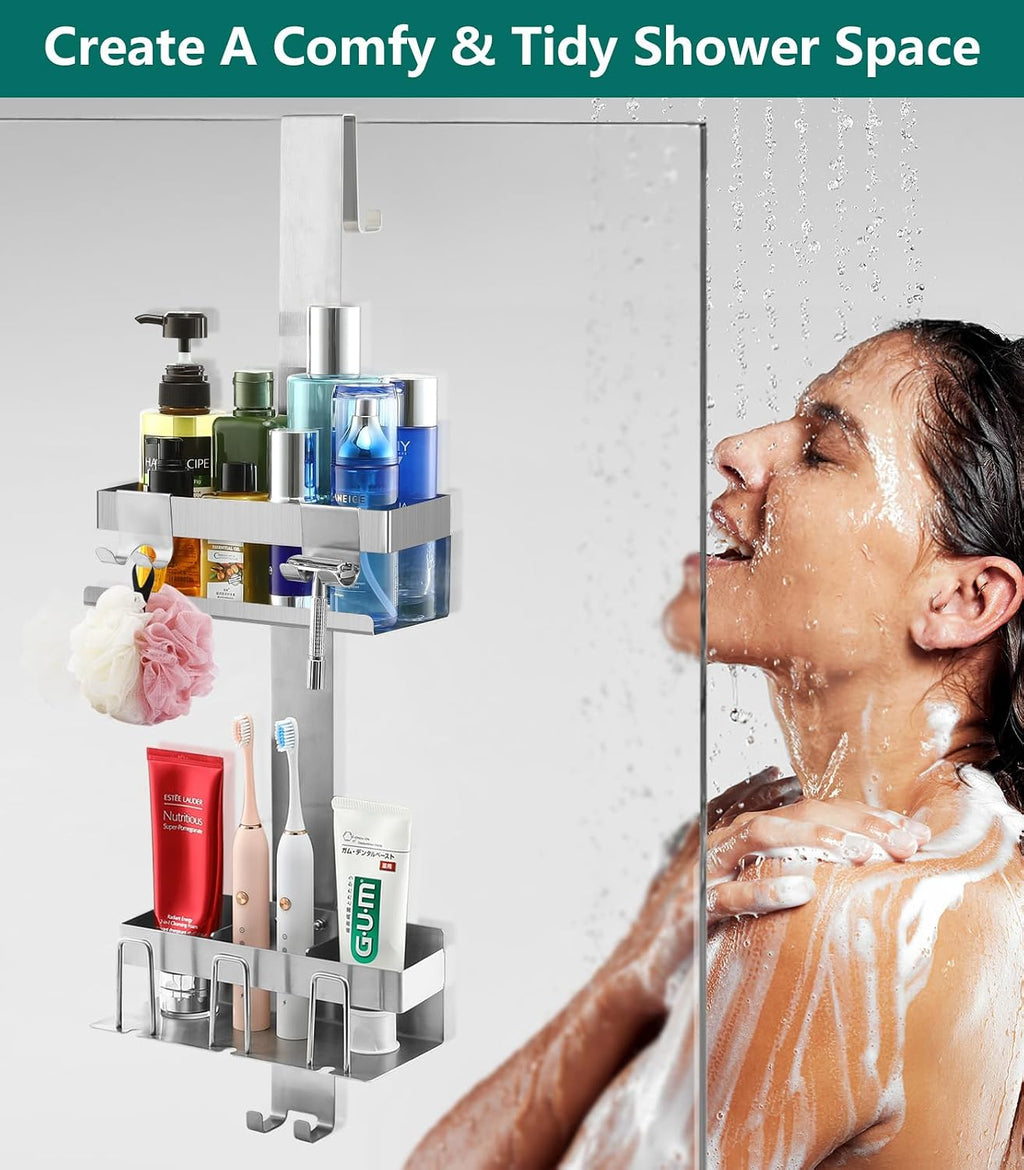 Emibele Over The Door Shower Caddy 2 Tier, Hanging Shower Caddy
